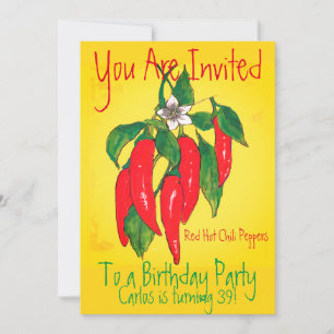 Birthday Party Invitation Red Chilli PeppersMexica