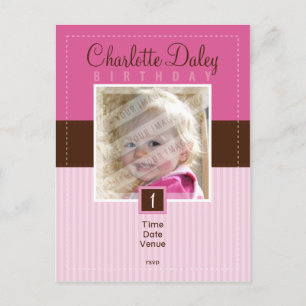 BIRTHDAY PARTY INVITATION :: stitched - girl