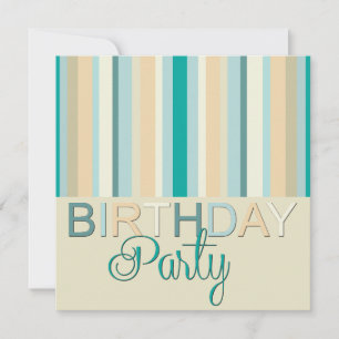 Birthday Party Invitation Stripes