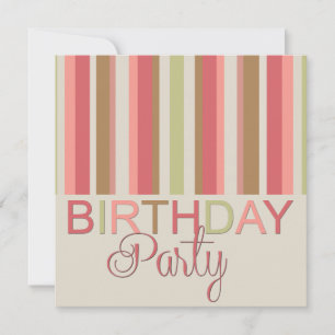 Birthday Party Invitation Stripes