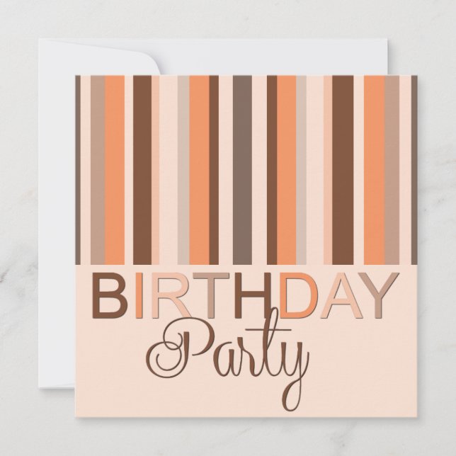 Birthday Party Invitation Stripes (Front)