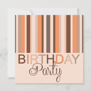 Birthday Party Invitation Stripes