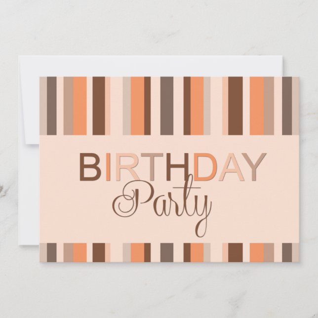 Birthday Party Invitation Stripes (Front)