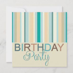 Birthday Party Invitation Stripes