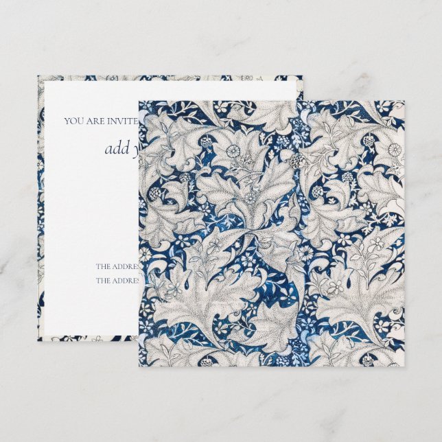BIRTHDAY PARTY INVITATION : WILLIAM MORRIS (Front/Back)