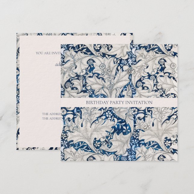 BIRTHDAY PARTY INVITATION : WILLIAM MORRIS (Front/Back)