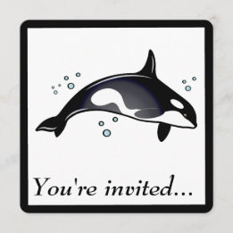 Birthday Party Invitation with Orca Whale