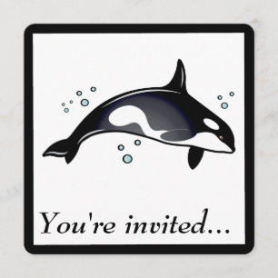 Birthday Party Invitation with Orca Whale