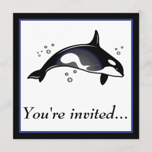 Birthday Party Invitation with Orca Whale