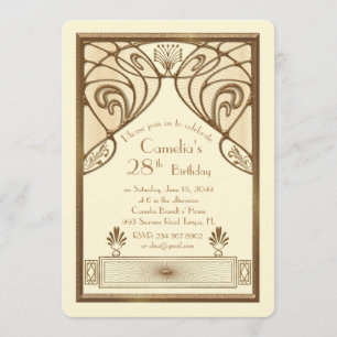 Birthday party invitation woman,great Gatsby,ivory