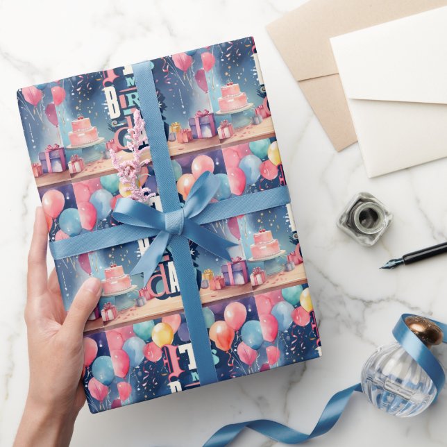 Birthday Party Invitation Wrapping Paper (Gifting)