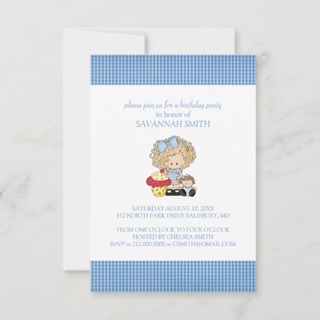 Birthday Party Invitations for a Girl (Front)