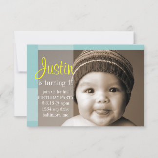 Birthday Party Invite | A Segment Blue Yellow