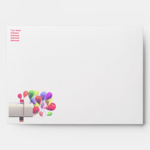Birthday Party Invite Balloon Mail - A7 Envelopes