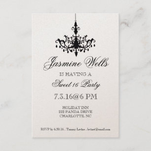 Birthday Party Invite   Chandelier  metallic
