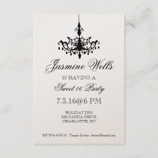 Birthday Party Invite | Chandelier |metallic