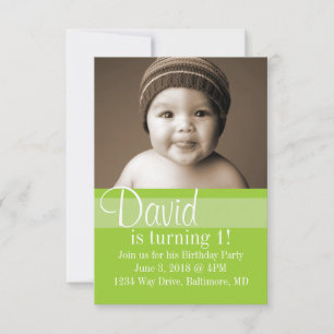 Birthday Party Invite   Colour Lime Green