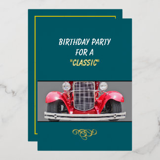Birthday Party invite for a Classic (older person)