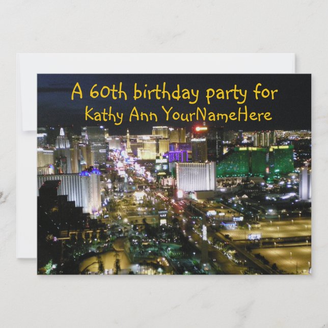 Birthday Party Invite Las Vegas Nevada (Front)