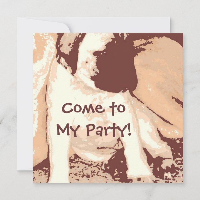 Birthday Party Invite/Mastiff Puppy Invitation (Front)