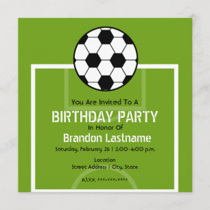 Birthday Party invite - Soccer Field