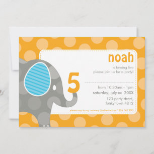 BIRTHDAY PARTY INVITES :: elephant + number 2L