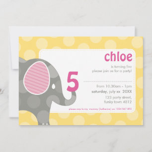 BIRTHDAY PARTY INVITES :: elephant + number 3L