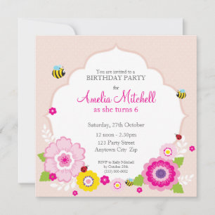 BIRTHDAY PARTY INVITES :: garden flowers 3