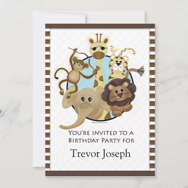 Birthday Party Invitiation Safari Style Invitation (Front)