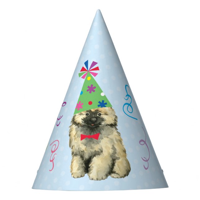 Birthday Party Keeshond Party Hat (Front)