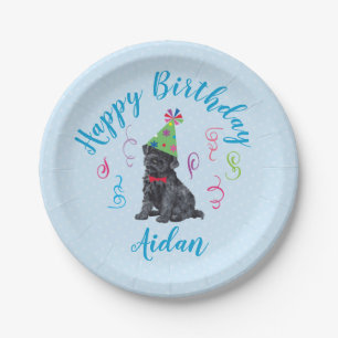 Birthday Party Kerry Blue Terrier Paper Plate