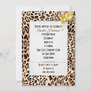 Birthday Party Leopard Pattern Invitation