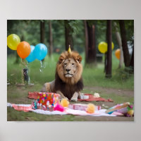 Birthday Party Lion Photography Background