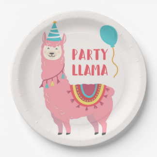 Birthday Party Llama Paper Plate