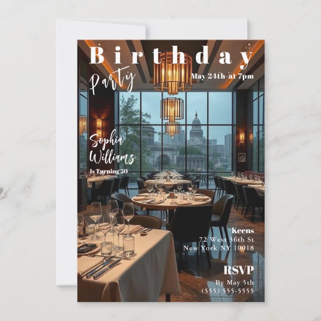 Birthday Party Magazine Cover Invitation (Front)