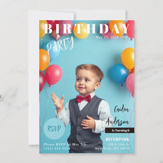 Birthday Party Magazine Cover Invitation (Front)