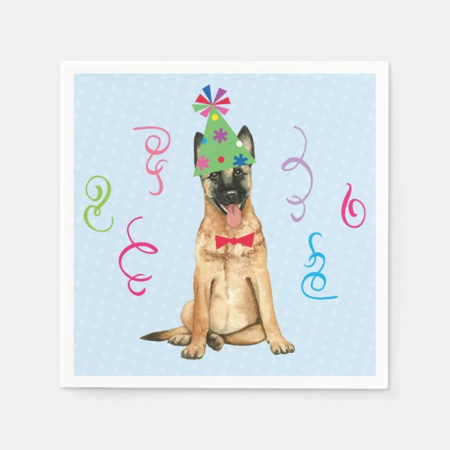 Birthday Party Malinois Napkin (Front)