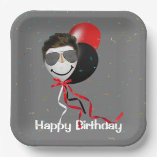 Birthday Party Man on Balloon  Paper Plate