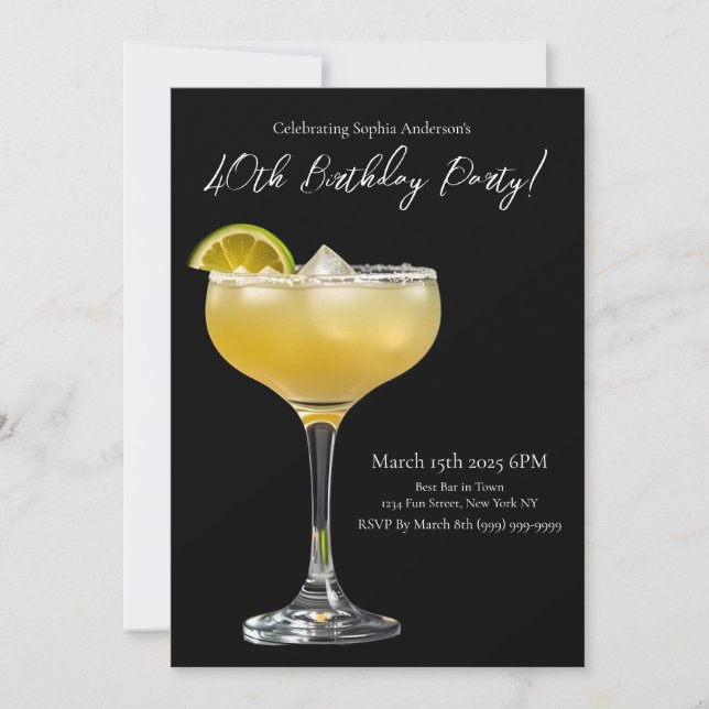 Birthday Party-Margarita Invitation (Front)