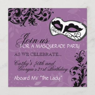 Birthday Party Masquerade Invitation