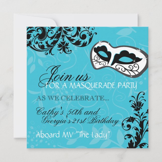 Birthday Party Masquerade Invitation (Front)