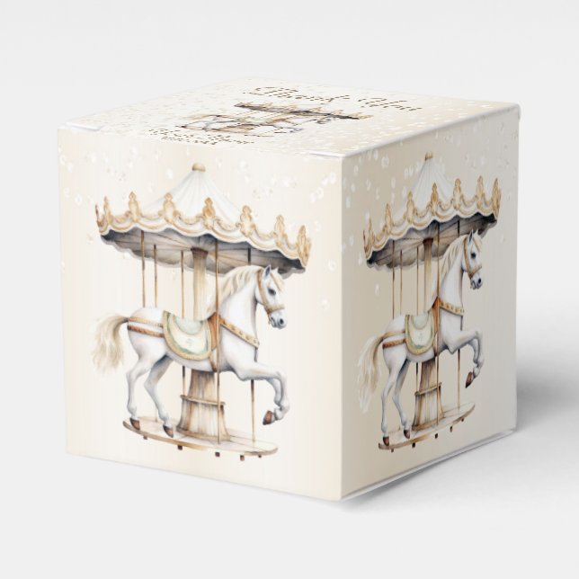 Birthday Party Merry Go Round Circus Carnival Favour Box (Front Side)