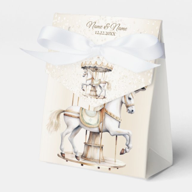 Birthday Party Merry Go Round Circus Carnival Favour Box (Front Side)