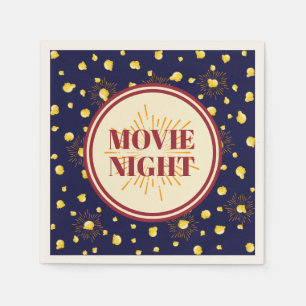 Birthday Party Movie Night - Popcorn Fireworks Napkin