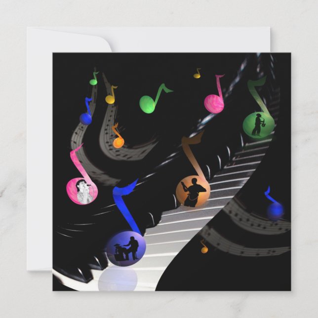 Birthday Party Music Customisable Invitation (Front)