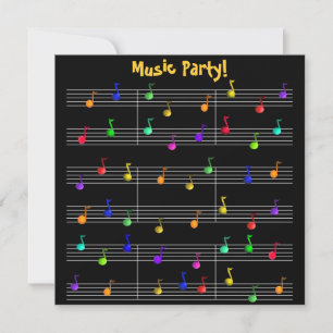 Birthday Party Music Customisable Invitation