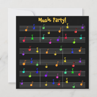 Birthday Party Music Customisable Invitation