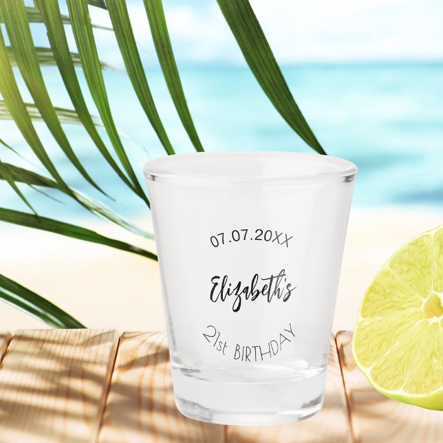 Birthday party name date shot glass (Creator Uploaded)