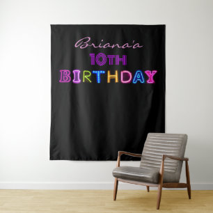 Birthday Party Name Photo Opportunity Backdrop Tapestry