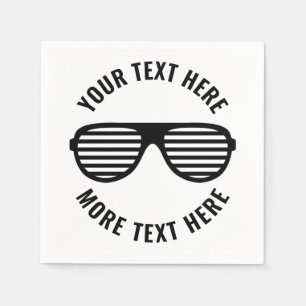 Birthday party napkins with retro sunglasses image